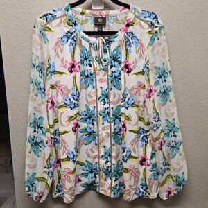 Women's JM Collection Floral Blouse - Beautiful!